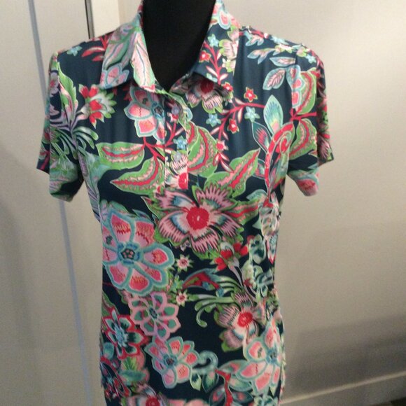 CEGOLFS Women's Polo Floral Small S Golf - Picture 1 of 5